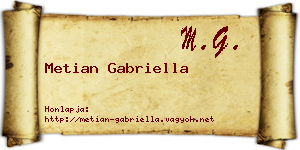 Metian Gabriella névjegykártya
